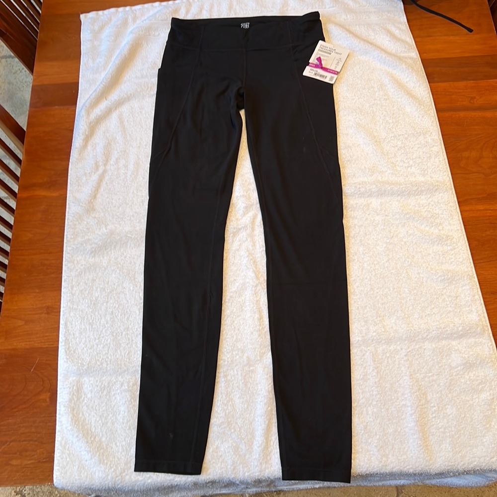 Athleta girl leggings size xxl/16 NEW black / side pockets